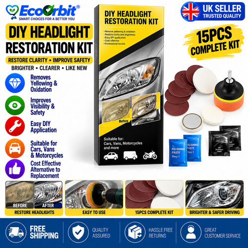 Car headlight restoration kit - restoration,