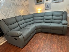 BRAND NEW! | Roma | Grey | Fabric Corner Recliner Sofa With Cupholders | 