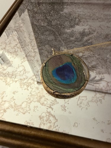 Peacocks plume pendant - peacocks,