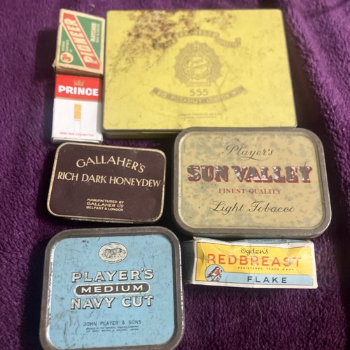 Tobacco cigarette tin match - tin,