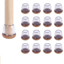 24x Clear Silicone Chair Leg Caps Furniture Feet Non-Slip Cover Floor Protectors