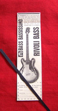 ROSETTI RIVOLI BASS GUITAR 1965 ORIGINAL VINTAGE PRESS ADVERT