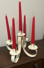 Vtg  White Metal Candelabra