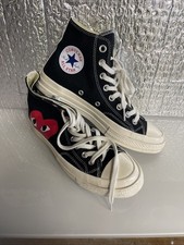 CONVERSE PLAY UK SIZE 7 BASKETBALL BOOTS TRAINERS ALL STAR BLACK WHITE HEART