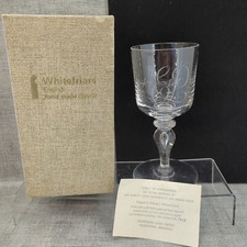 Whitefriars William Wilson 1013 Glass Goblet Elizabeth Philip Silver Anniversary