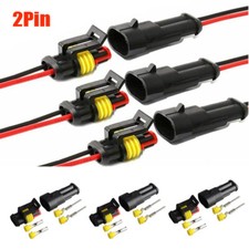 10 Kit 12V 2Pin Cable Wire Connector Plug Waterproof Sealed For Electrical Car