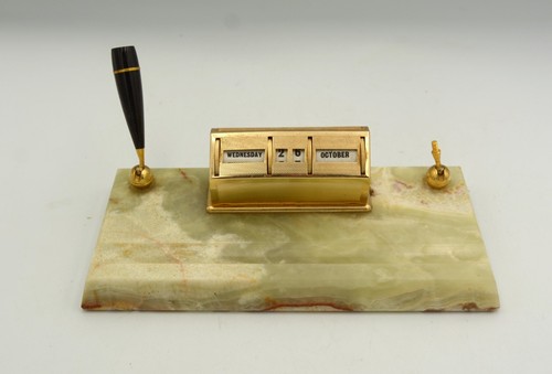 Vintage onyx desk tidy - vintage,
