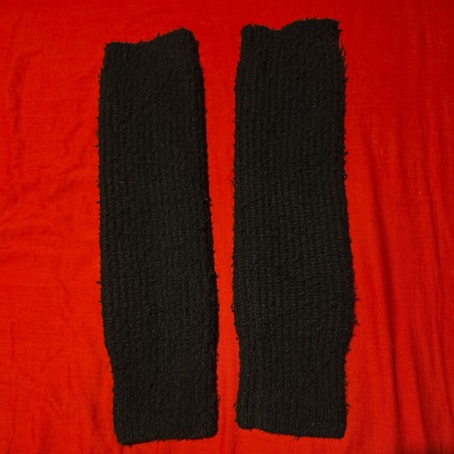 Black leg warmers ribbed knit - black,