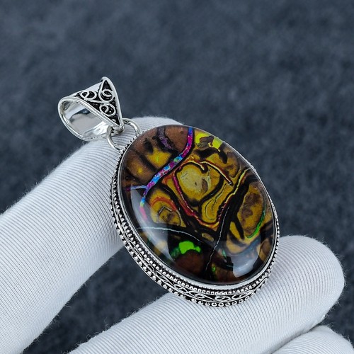 Ammolite gemstone pendant - ammolite,