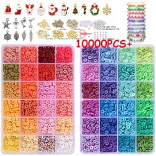 10000+PCS Clay Beads for Bracelet Making Kit Clay Flat Polymer Beads Jewellery