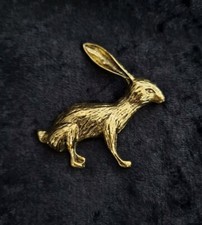 Hare Brooch Gold Tone Vintage Inspired Jewellery Gift Broach 