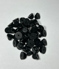 Black Rubber Pin Backs Enamel