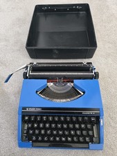 Silver Reed Silverette II Typewriter Blue Working With Hard Carry Case