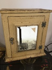 Antique Metal Wall Cabinet Distressed Mirror, Bathroom/medicine Cabinet