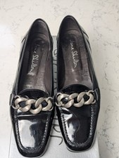Jane Shilton Womens Patent Black Shoes- Size 38/5- Good Condition