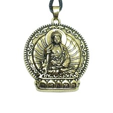 Medicine Buddha Pendant Dharma Necklace Meditating Sacred Ethnic Gift Jewellery