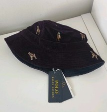 Polo Ralph Lauren Bucket Hat Small/Medium Corduroy 100% Cotton Dog Embroidery