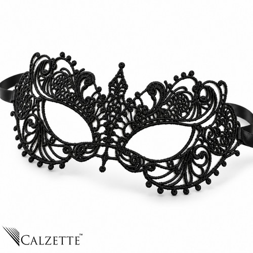 Black lace masquerade eye - black,