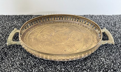 Vintage solid brass serving - vintage,