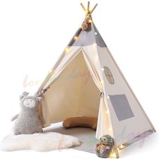 160CM Large Canvas Kids Teepee Wood Indian Tent Child Indoor Outdoor Play House