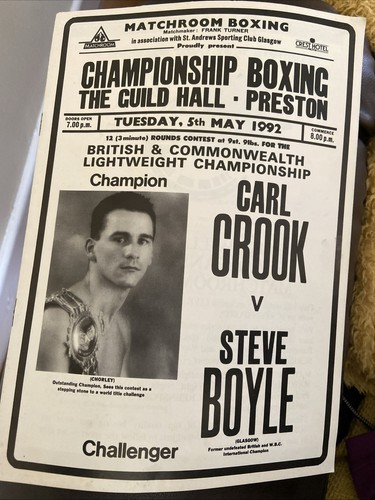 Boxing programme crook boyle - boxing,