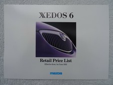 Mazda Xedos 6 Price List Brochure 1992: Base, AT, SE, SE AT. 