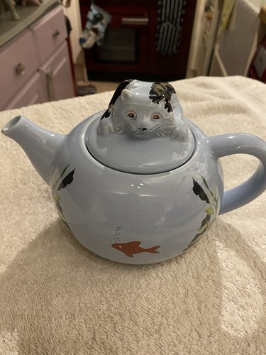 Wade cat teapot blue - cat, 3d