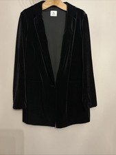 Lovely Tu Black Velvet Blazer Jacket - Size 14