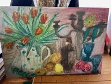 Original Vintage oil painting On Board