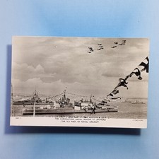 Spithead Postcard C1953 Real Photo Queens Coronation Fairey Gannet Flight Hants