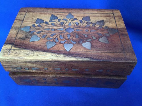 Wooden trinket jewellery box - wooden,