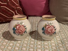 2 x Poole Pottery Floral Small Vases Stamped 352