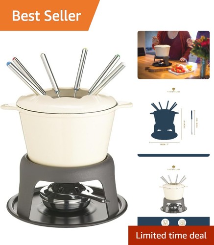 Deluxe fondue set enamelled - fondue, in