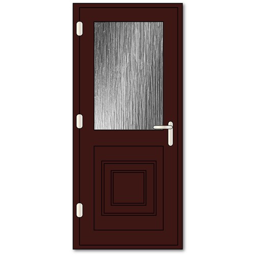 Rosewood half glazed upvc - upvc, back