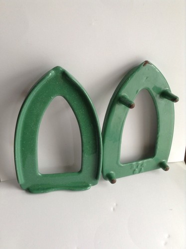 Vtg cast iron green enamel - vtg,