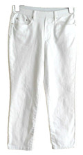 Diane Gilman Stretch Denim Crop Jeans- White- Size-Small -10-12