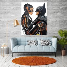 Batman Catwoman marvel superhero wall art poster print his and hers room decor
