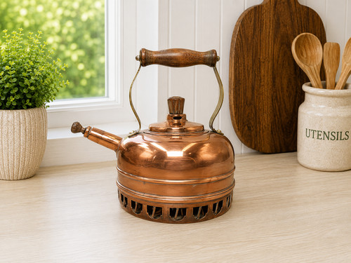 Vintage copper spirit kettle - vintage,