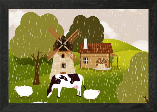 Windmill framed wall art - windmill,