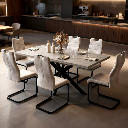 Light grey extendable dining - grey,