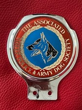 EXTREMELY RARE VINTAGE  THE ASSOCIATED SHEEP POLICE & ARMY DOG SOCIETY CAR BADGE