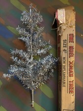 VINTAGE  4ft Silver TINSEL