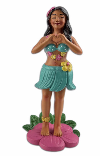Dashboard hula girl heart - heart, 4"