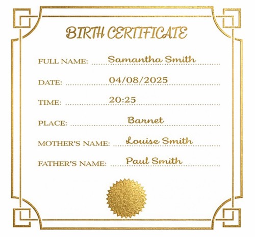 Baby announcement fake birth - baby,