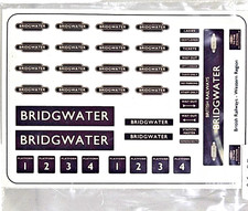 Station Signs, BRITISH RAILWAYS BRIDGWATER - WESTERN REGION To Station OO Gauge.