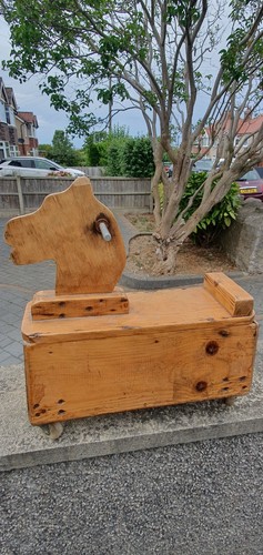 Vintage rocking horse wooden - vintage,