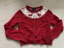 Polo Ralph Lauren Red FAIR ISLE  Cashmere Blend Christmas Cardigan Girls Age 6