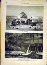 Original Old Antique Print Kirghises Whirlwind Steppes Dust Tornadoes Samarkland