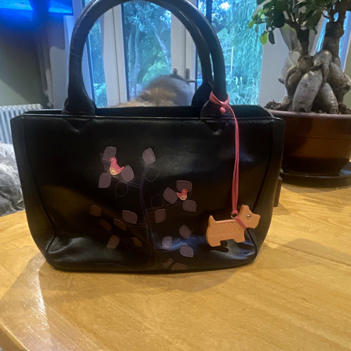 Women black leather hand - leather,