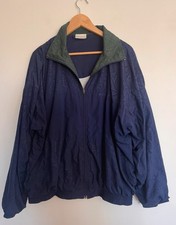 VINTAGE 90s Rucanor Shell Jacket - Navy Blue & Green Windbreaker -(XL/XXL)